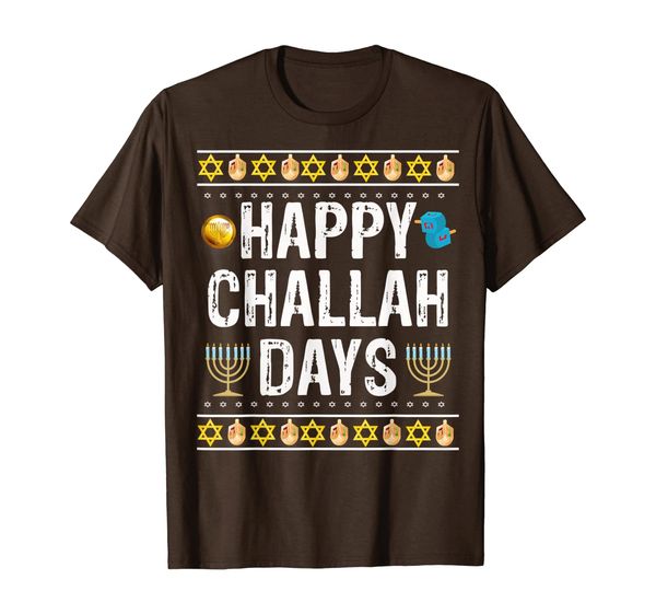 

happy challah days jewish holiday gift t-shirt, White;black