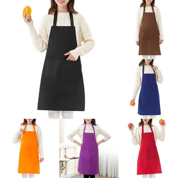 

est solid cooking kitchen apron for woman men chef waiter cafe shop bbq hairdresser aprons bibs accessory