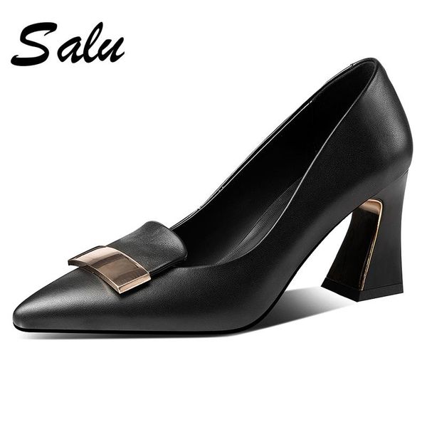 

dress shoes txcnmb 2021 autumn women pumps cow leather slip on high heeled spring summer prom working elegant woman wedding, Black