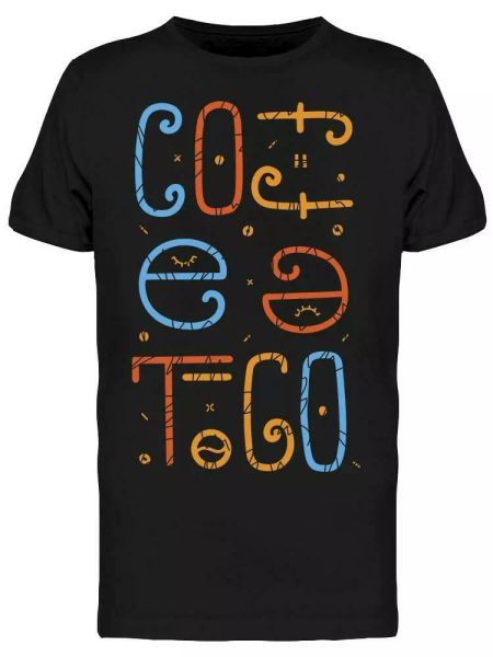 

Text Coffee To Go Tee Men's -Image by Shutterstock, White;black