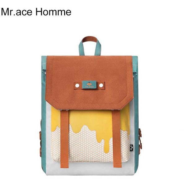 

backpack bees print 15.6inch lapwomen cute school for girl kawaii waterproof college bag men travel bagpack boy