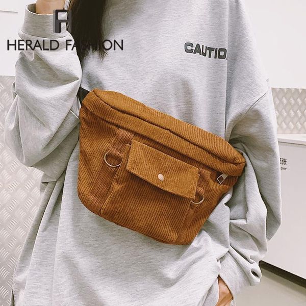

corduroy waist packs for women 2021 fashion lady phone bags female travel chest bag fanny