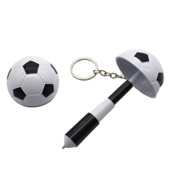

pc creative lovely football styling ballpoint pen key ring take it with you mini stretch pens, Blue;orange