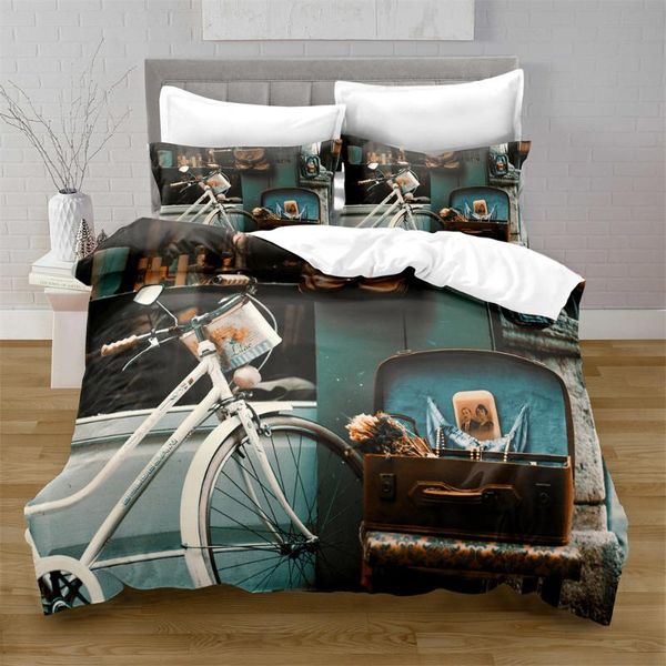 

bedding sets 3d printing retro style quilt cover with pillowcase bedroom decoration  size set king bed