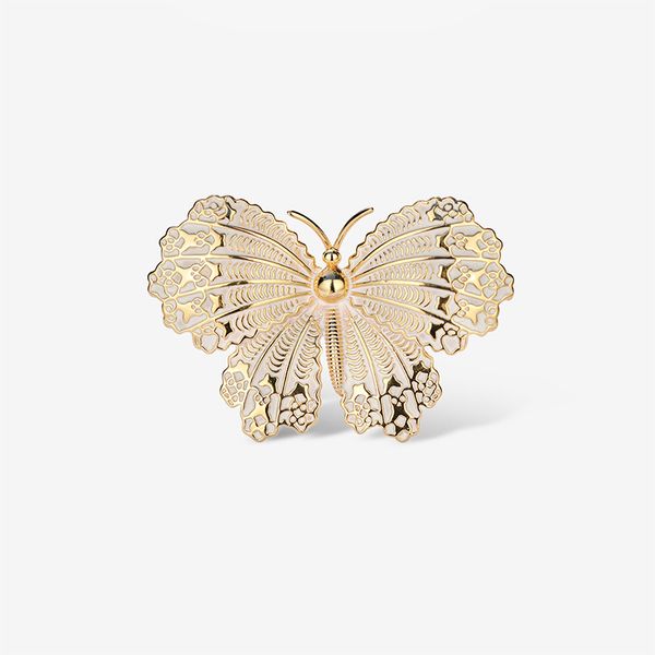 

classic vintage butterfly pins women simple style enamel brooches personality elegant lady brooch outdoor travel overcoat pin, Gray