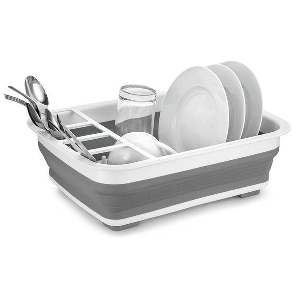 

storage bottles & jars easy collapsible dish rack and drainer with cutlery holder