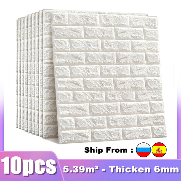 

6mm 3d wallpaper decoration sticker 10pcs special thicken waterproof self-adhesive wall sticker for kitchen bedroom tv backdrop