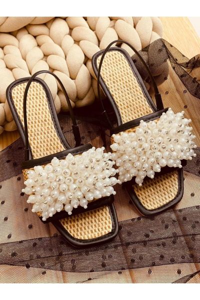 

sandals black (sugar) pearl detail women