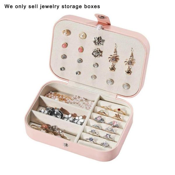 

storage boxes & bins jewelry organizer portable case necklace earrings rings box pu leather multi-compartments containers