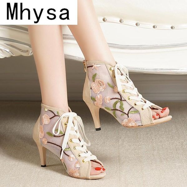 

sandals ladies summer fashion women 2021 hollow mesh women's wild retro breathable lace fish mouth, Black