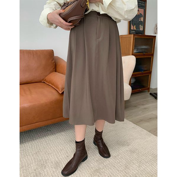 

skirts xiaoxiang star at autumn versatile pendant suit a-shaped korean version loose and thin one button dign skirt 569, Black