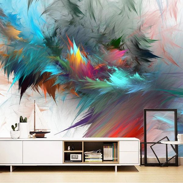 

wallpapers custom 3d wallpaper abstract feather modern watercolor art oil painting cafe study living room wall decor mural papel de parede