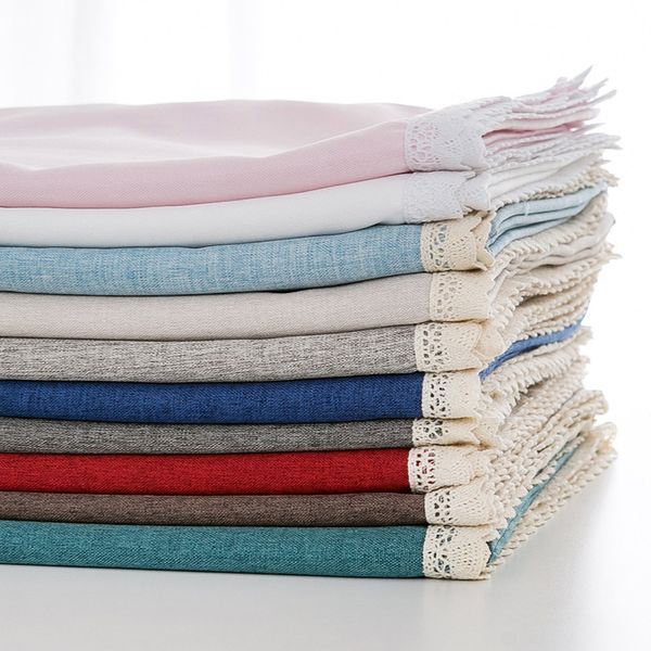 

solid color tablecloth art cotton linen small frh simple ins rectangular tea