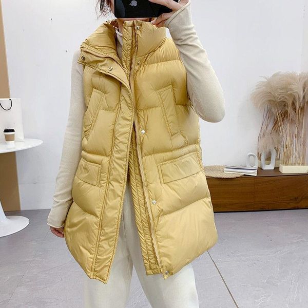 

women's vests women 2021 autumn winter vest down cotton waistcoat plus size sleeveless outwear female casual padded parka mujer x380, Black;white