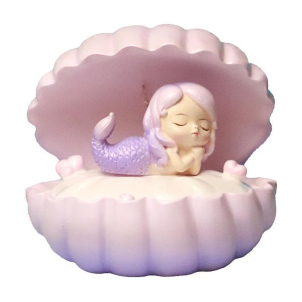 

night lights resin shell light mermaid fairy lamp for bedside home decoration gift bedroom