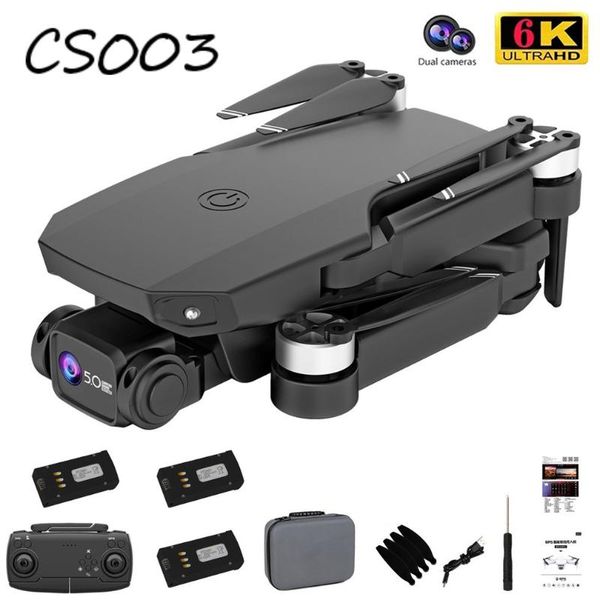 

drones cs003 6k hd professional drone 5g optical flow gps brushless folding uav with dual wifi aerial camera 500m rc distance