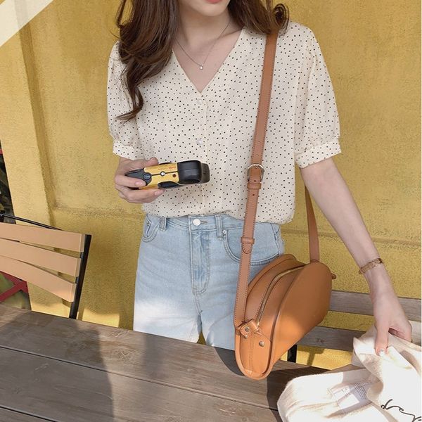 

t-shirt t-shirt south korea chic summer new chiffon women's and thin fashion short sleeve v-neck loose foreign style blouse women, White