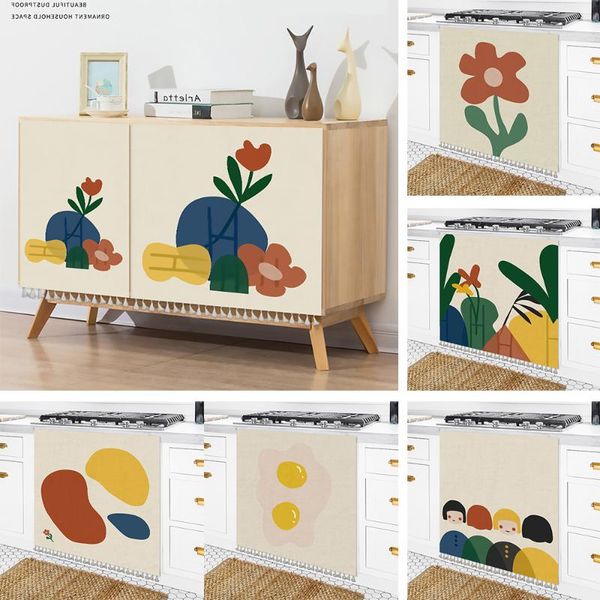 

curtain & drapes nordic refreshing leaves decoration cabinet door curtains for kitchen wardrobe cloth dustproof closet window