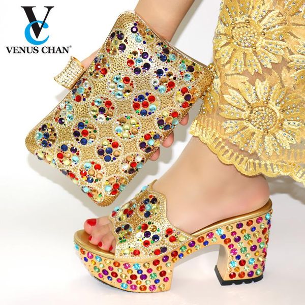 

dress shoes 2021 design italian ladies matching bag in gold color specials pu pumps for christmas party, Black