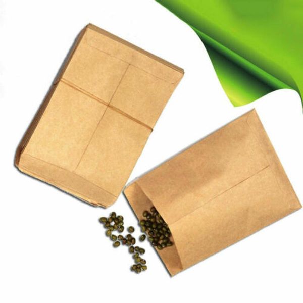 

100pcs vintage kraft paper seed bag pouch thickened candy bags snack baking packing for guests wedding party favors gift wrap