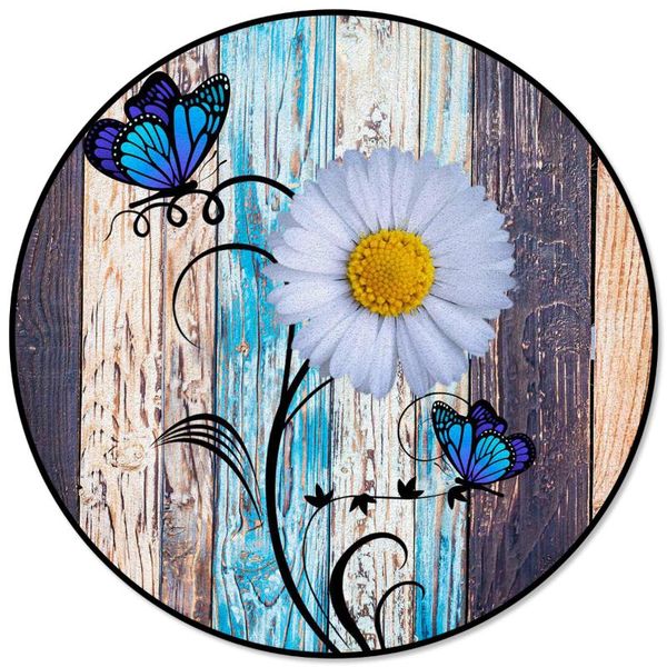 

carpets daisy butterfly color wood grain round rug for living room home decor kids children's bedroom area rugs mats