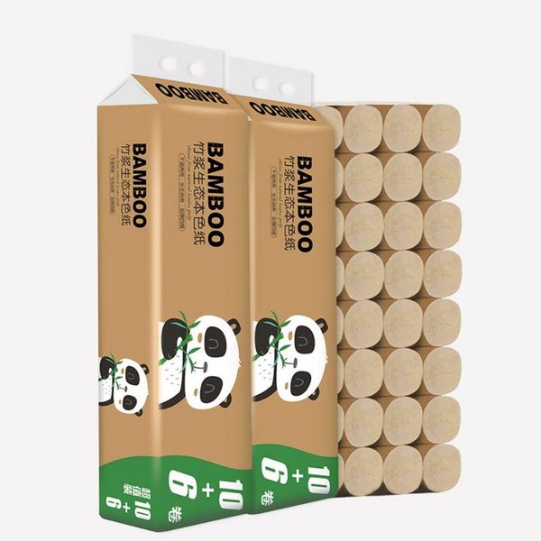 

paper tissue toilet soft household 16 rolls of bamboo fiber primary color roll without bleached towels drop kitchen