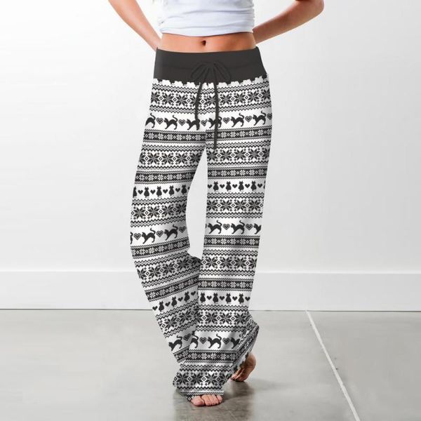 

women's pants & capris wear resistant skin-friendly polyester elastic lounge women fashion accessory, Black;white