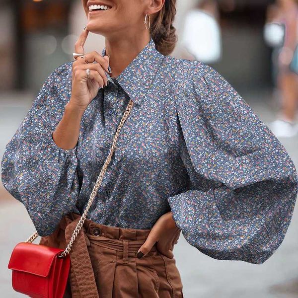 

women's jackets jacket celmia spring fashion shirts women vintage floral printed elegant lantern sleeve blouse casual loose ol blusas, Black;brown