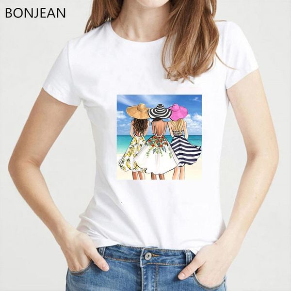 

friends tv show vogue women t shirts femme summer white clothes drop