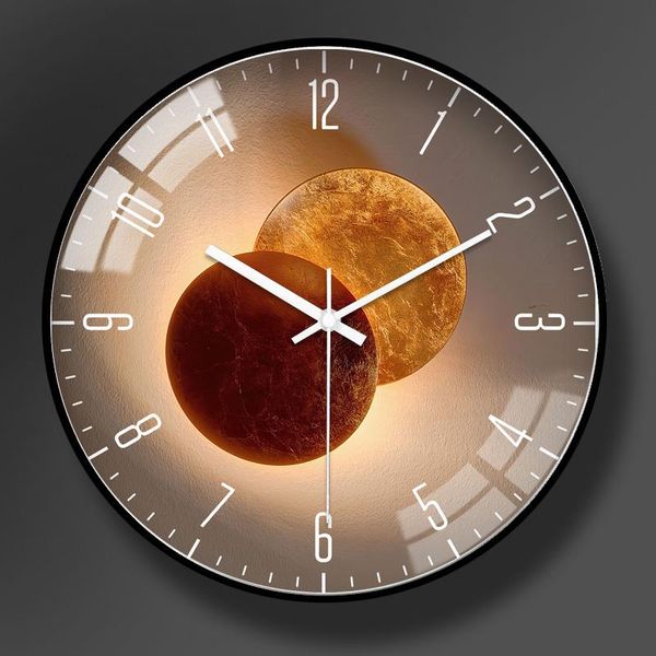 

wall clocks nordic post-modern creative clock metal frame dustproof glass mute three-dimensional personality quartz home decor