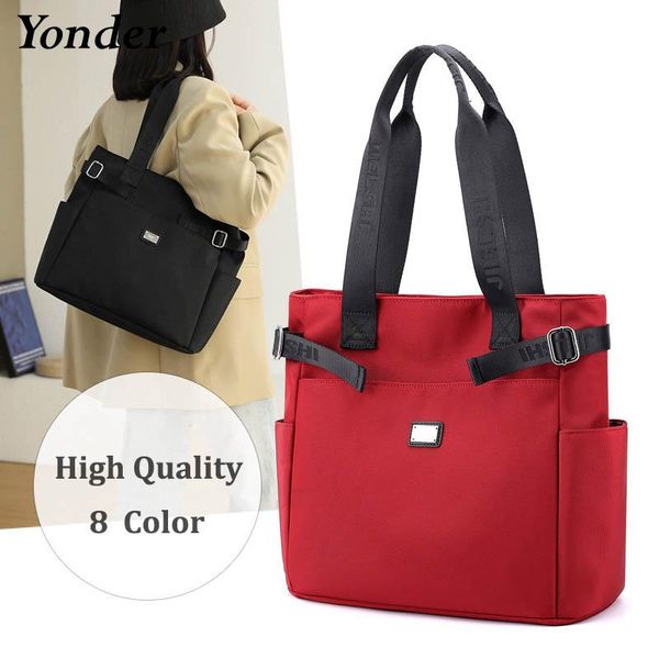 

solid a4 large nylon fabric shoulder bag women's handbags big summer casual tote hand bags for women teenage girls 2021 zipper cross bo