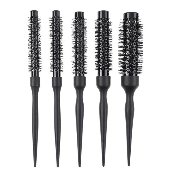 

hair brushes wavy curly round roll brush salon barber hairdress styling beauty comb, Silver