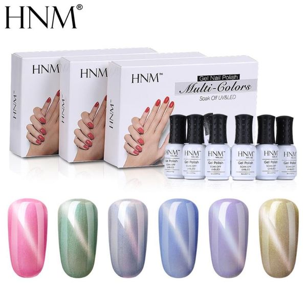

nail art kits hnm 6pcs/lot led lamp gelpolish cat eye series holographic hybrid varnish lucky lacquer kit stamping painting enamel gellak se