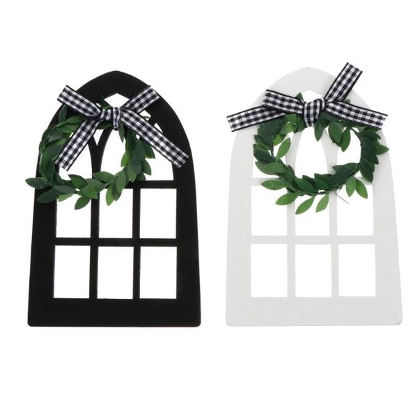 

frames 2 pcs rustic wooden hangings wood frame adornments wall courtyard decor