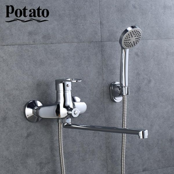 

bathroom shower sets potato faucet outlet rotated body handle chrome tap and cold water mixer bathtub p2221
