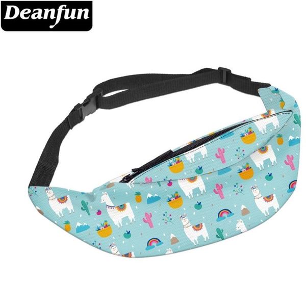 

waist bags deanfun water resistant llama belt fanny pack man alpaca cactus pineapple fruit travel hip bag yb-42