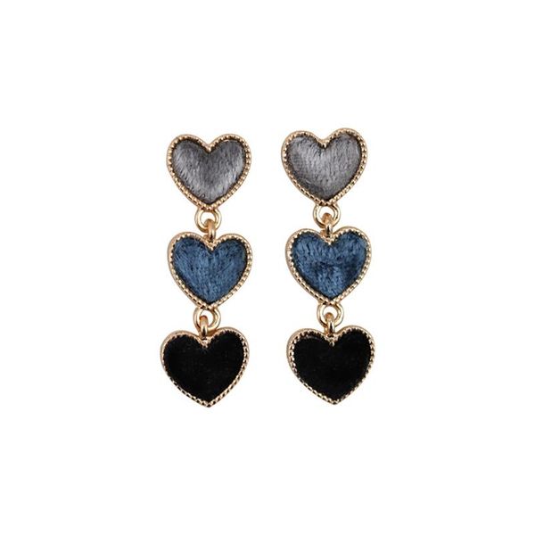 

stud 10 pair /lot fashion jewelry link heart korean earrings, Golden;silver