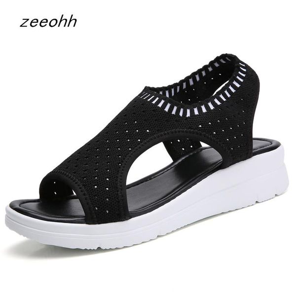 

dress shoes women's sandals 2021 summer wedges comfortable ladies wear flat, Black