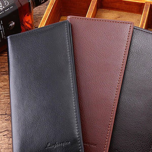 

daigelo man wallet leather concise money bag huge capacity purse card holder clear newest, Red;black