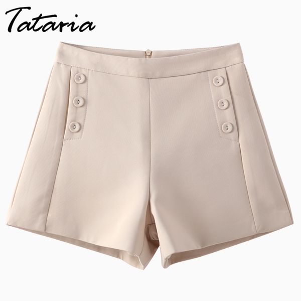 Mulheres Shorts High Wid Wid Wid Perna Calças Curtas Verão Preto Spandex S Para Femme Branco Spodenki Roupas Lady 210514