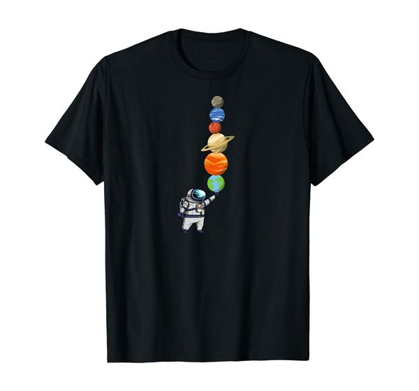 

astronaut planet ice-cream space gift t-shirt black s-5xl, White;black