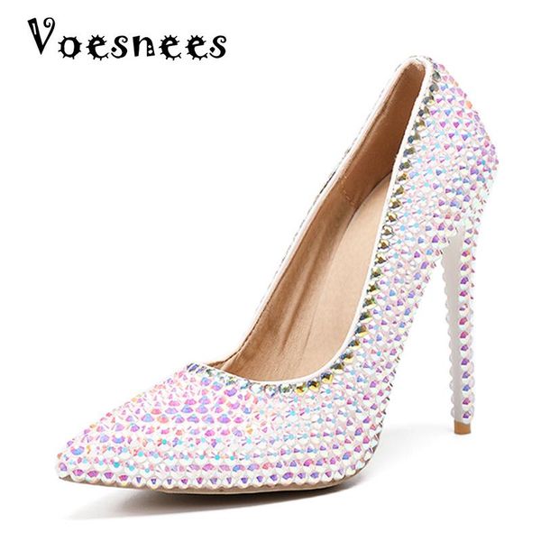 

dress shoes 2021 white pearl wedding high heel 11.5cm bridal rhinestones princess pumps platform female women, Black