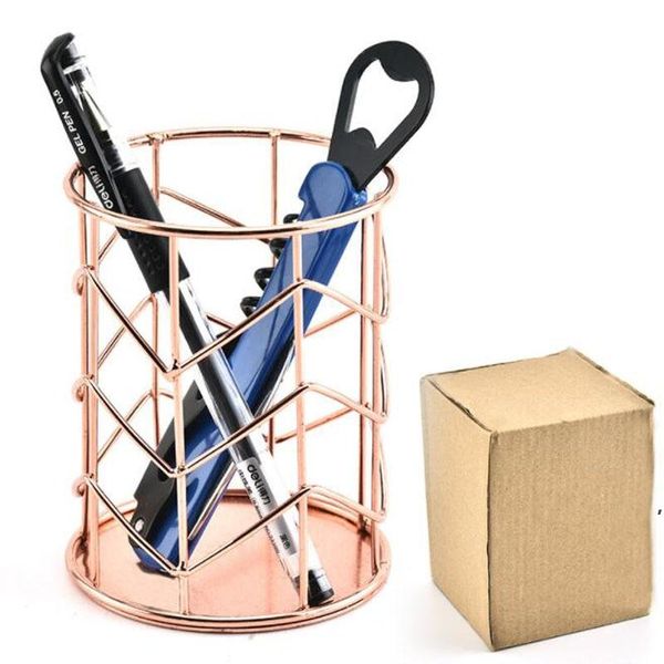 Rose Gold caneta lápis suporte cosmético maquiagem stroage recipiente mesa organizador decoração home rrb12597