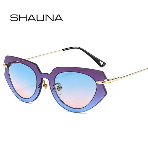

retro metal cat eye colorful sunglasses women fashion gradient eyewear brand designer men shades uv400, White;black