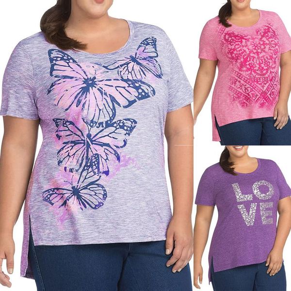 

women's t-shirt summer o-neck loose large size casual short sleeve, White