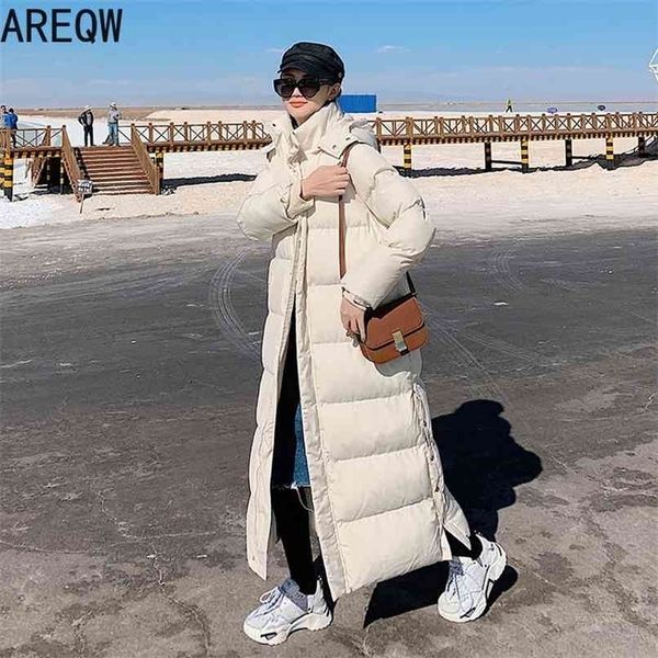 

winter clothe woman parkas x-long black beige thick warm jacket ankle length 210922