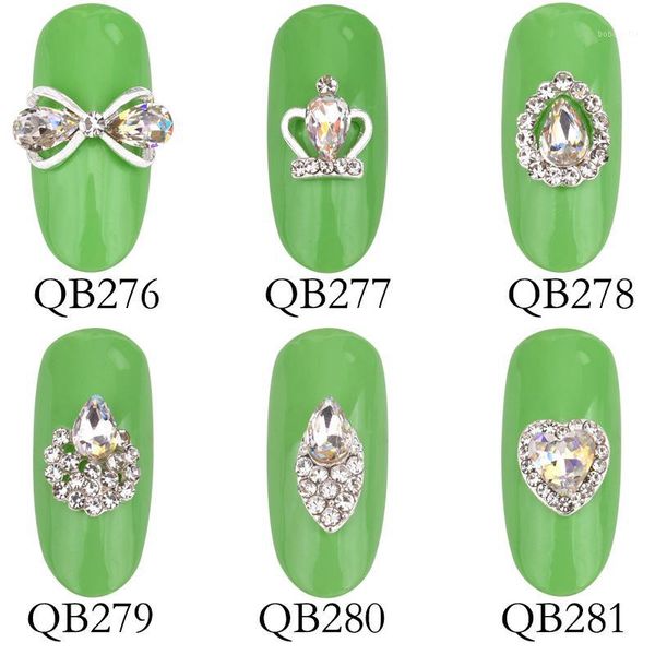 

pcs / batch nail art decoration 3d charm crystal rhinestone design jewelry style with silver accessories supplies1, Silver;gold