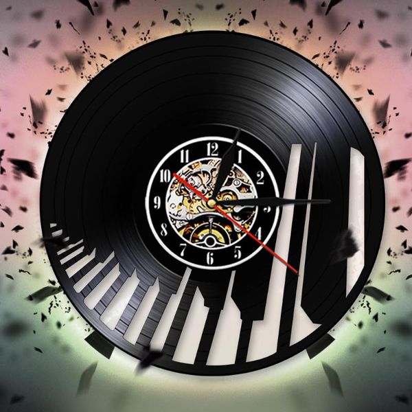 

wall clocks guitar piano theme record clock modern design watch music instrument notes for lover gift