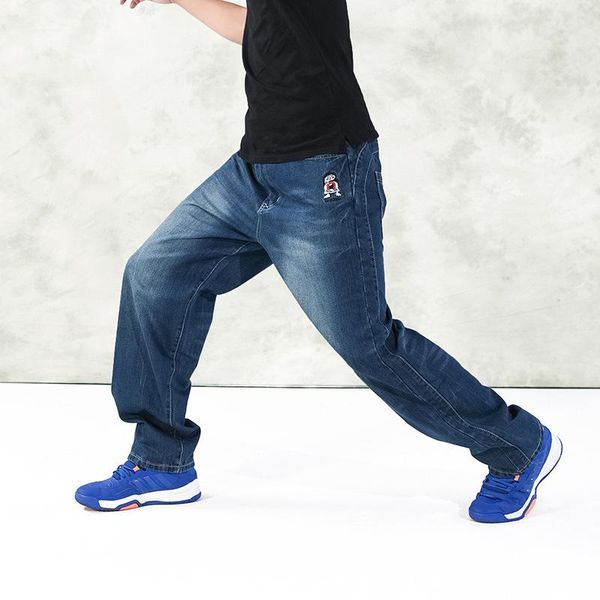 

men's jeans fashion autumn and winter style loose-fit plus size hip hop large board, Blue