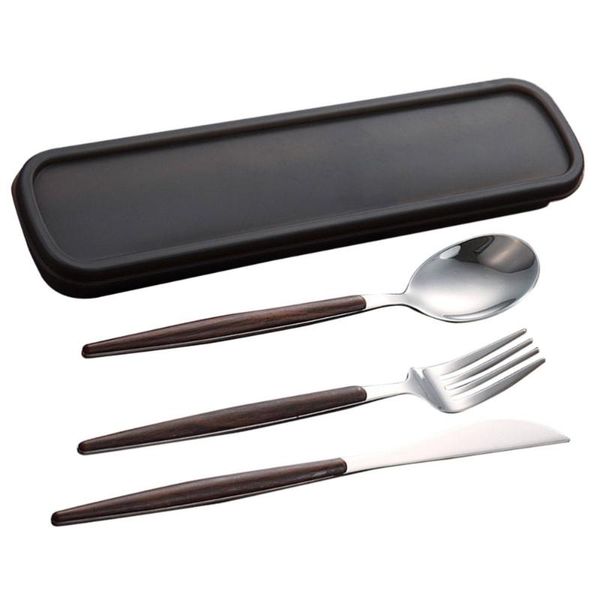 

forks 4pcs western tableware set stainless steel cutlery walnut handle flatware (fork+spoon+steak knife+box)